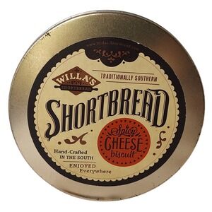 Willas Shortbread Tin Handcrafted In‎ The South Spicy Cheese Biscuit Empty SEE